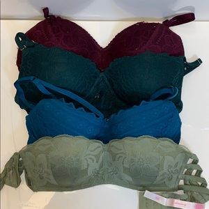 Bundle of 4 Lace PINK bralettes